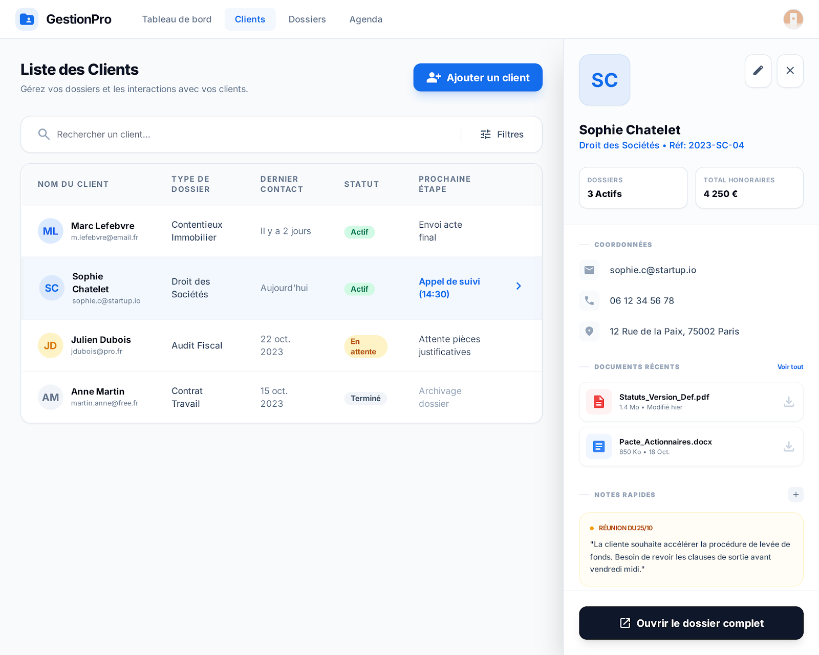 Interface Micro-entreprise