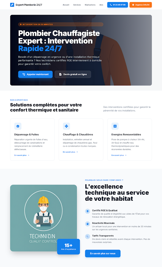 Site vitrine Plomberie