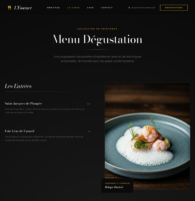 Site vitrine Restaurant